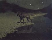Frederic Remington Moonlight,Wolf Germany oil painting artist